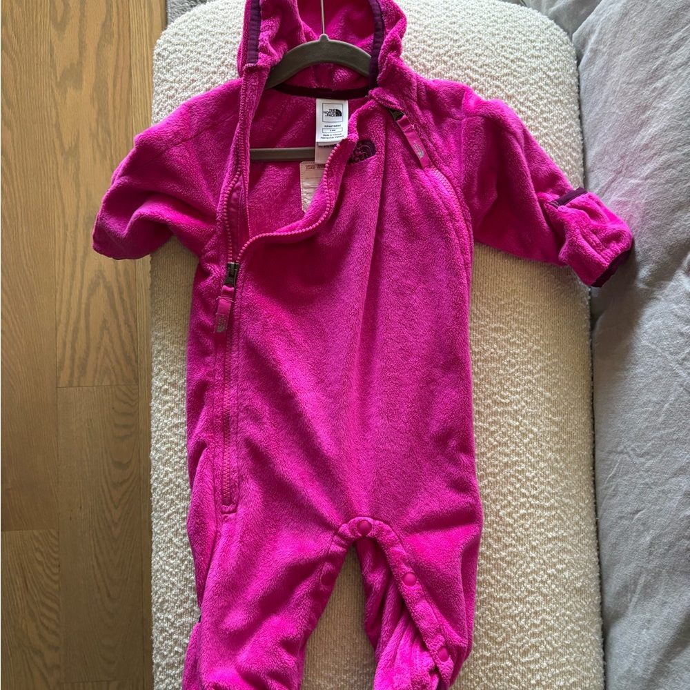 North Face Pink Fleece Baby Bunting